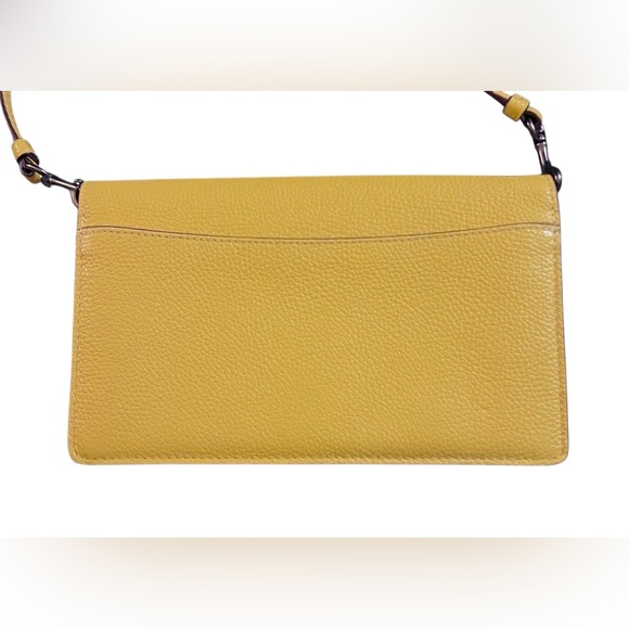 Coach Hayden Foldover Crossbody Yellow Clutch w/ Prairie Rivets - Picture 4 of 14